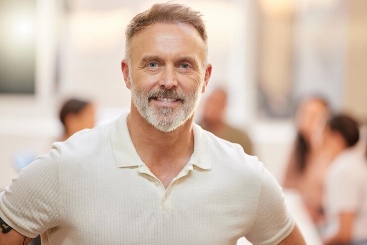 Photo portrait d'homme et créatif pour les affaires et confiant manager et leadership fierté sur le lieu de travail bureau professionnel heureux et démarrer une agence entrepreneur et entreprise avec un homme d'affaires mature