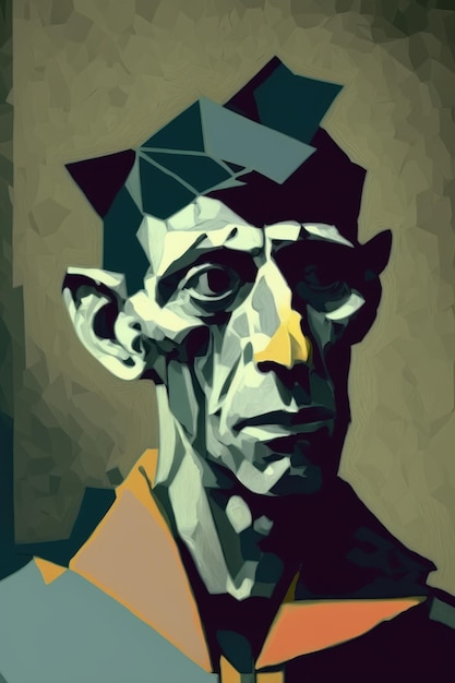 Portrait d'homme dans la peinture de style ancien Belle image d'illustration Generative AI
