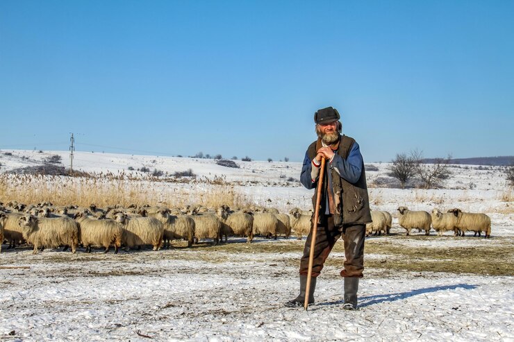 Photo portrait d'un homme debout sur un champ contre un ciel clair