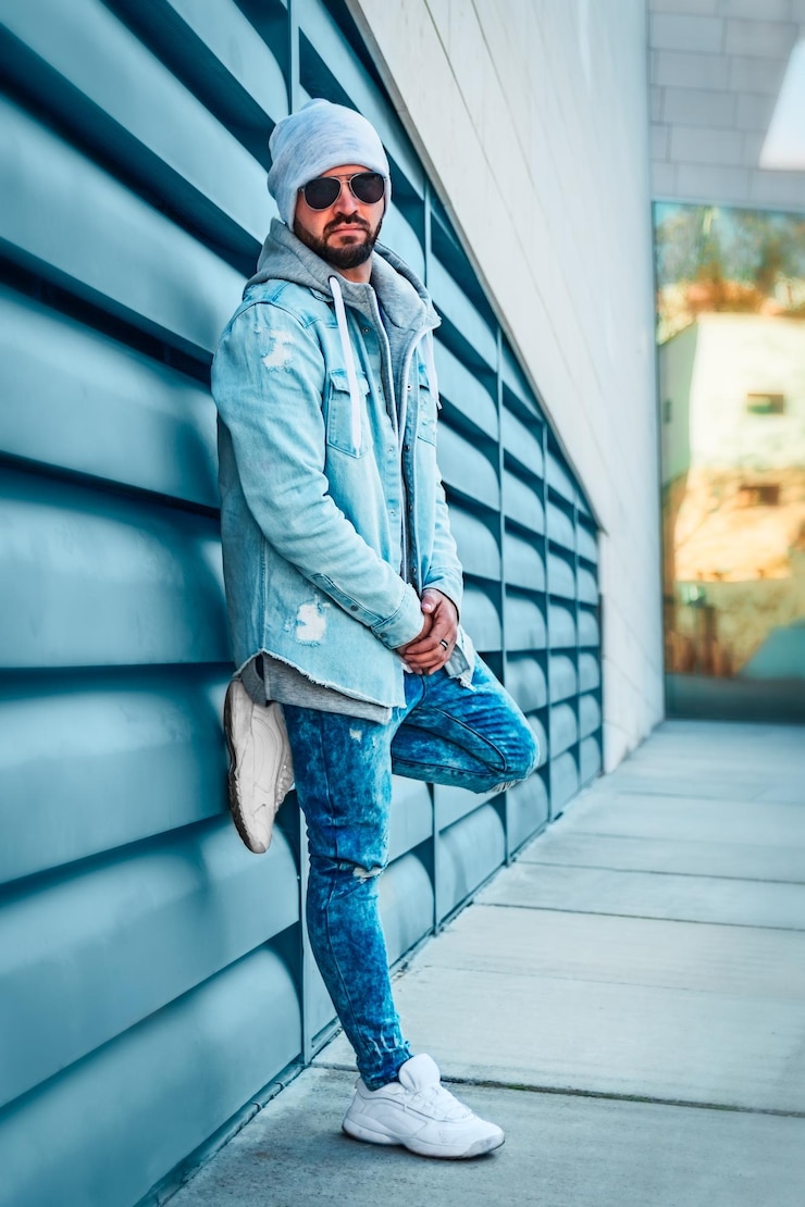 Photo portrait d'un homme debout contre le mur