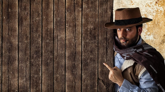 Photo portrait d'un homme debout près du bois