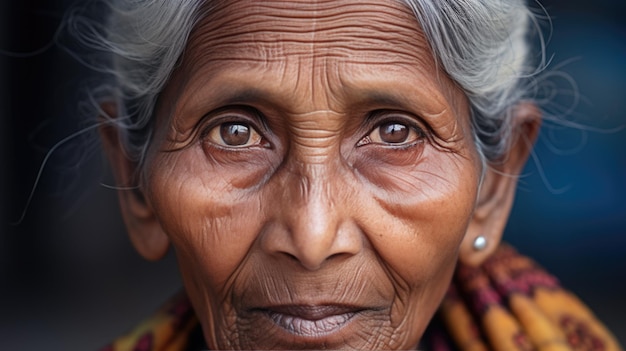 Portrait d'un homme indien âgé en tenue nationale