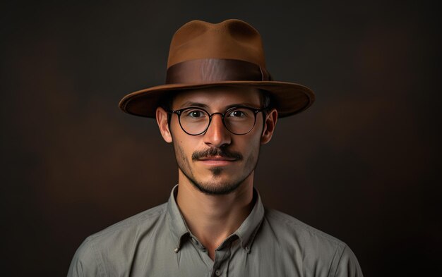 Photo portrait d'un homme portant un chapeau porkpie