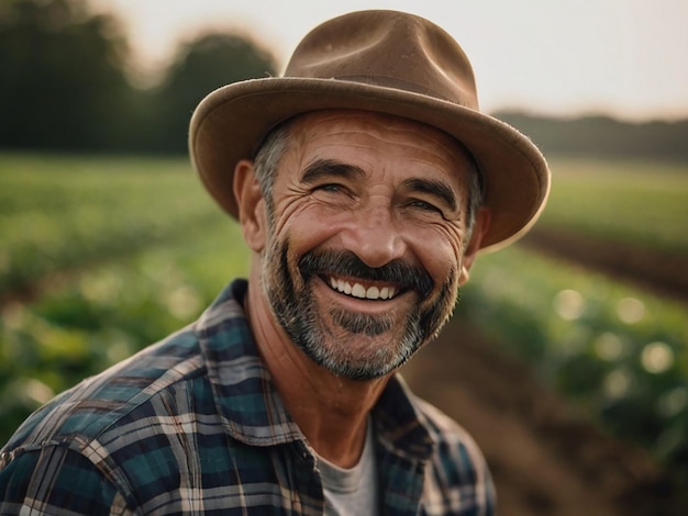 Portrait d'un homme travaillant et souriant pour la fête des travailleurs