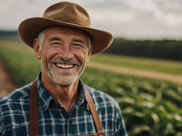 Portrait d'un homme travaillant et souriant pour la fête des travailleurs