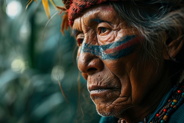 Portrait d'un homme de la tribu Dani portant des vêtements traditionnels koteka de Papouasie