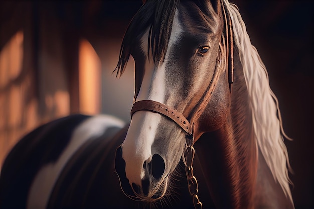 Un portrait d'un horsegenerative ai