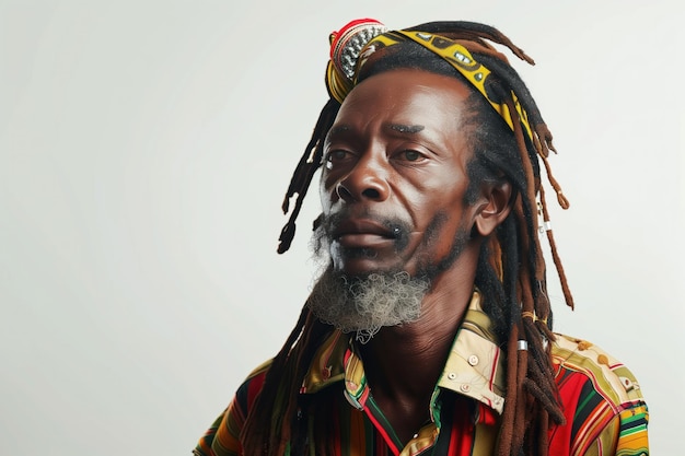 Portrait d'une IA générative Rastaman