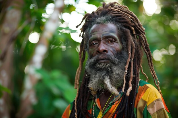 Portrait d'une IA générative Rastaman