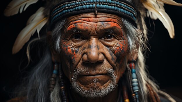 portrait d'un indien amérindien