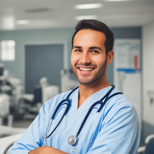 Portrait d'infirmière à l'hôpital homme médecin femme médecin