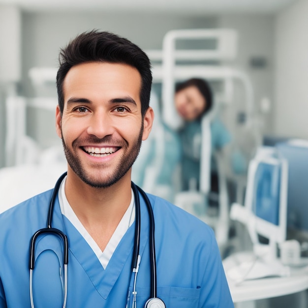 Portrait d'infirmière à l'hôpital homme médecin femme médecin