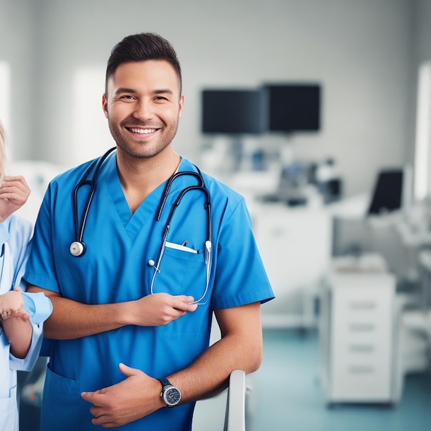 Portrait d'infirmière à l'hôpital homme médecin femme médecin