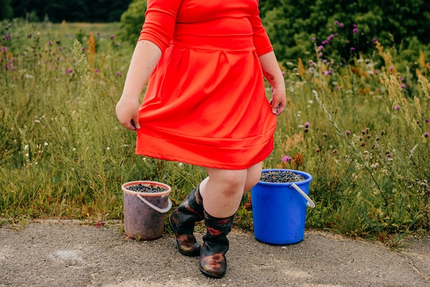 Portrait de jambes à la campagne