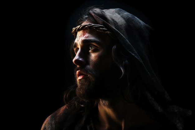 Portrait de Jésus-Christ en costume sainte croix