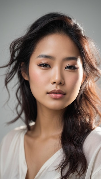 Portrait d'une jeune et belle femme chinoise