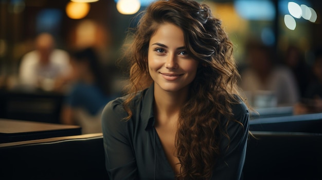 Photo portrait d'une jeune et belle femme dans le bureau