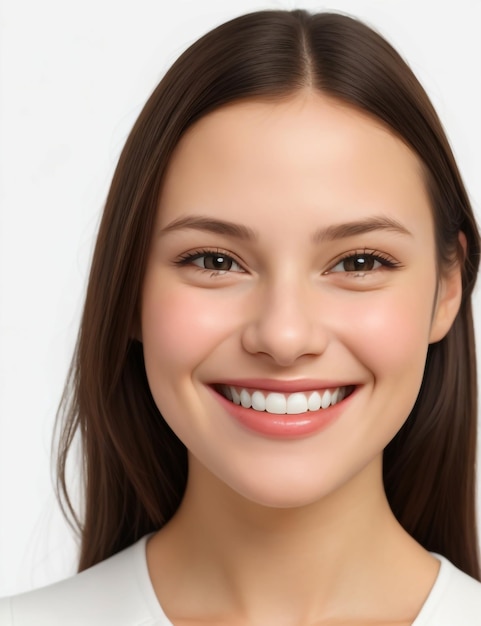 Portrait d'une jeune belle jolie fille joyeuse souriante avec une dent blanche