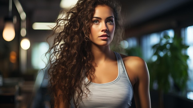 portrait de jeune femme au coucher du soleil