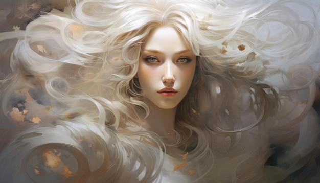 Portrait d'une jeune femme belle aux cheveux blonds