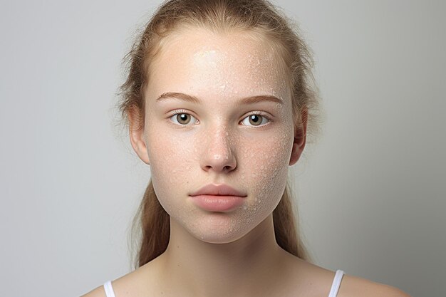 Photo portrait d'une jeune femme confiante avec son acné