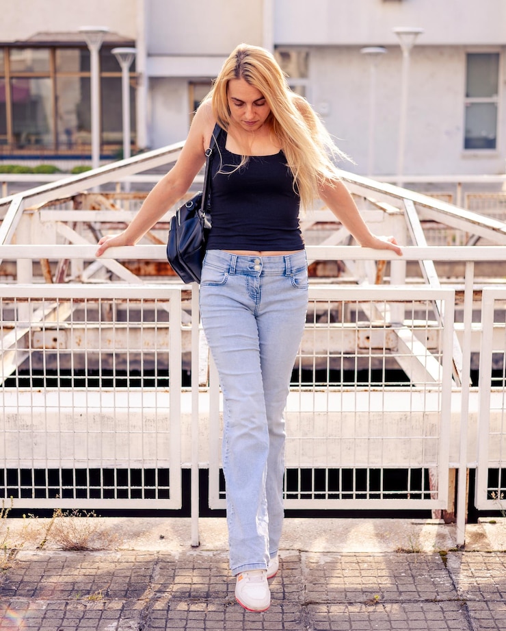 Photo portrait d'une jeune femme debout dans la ville