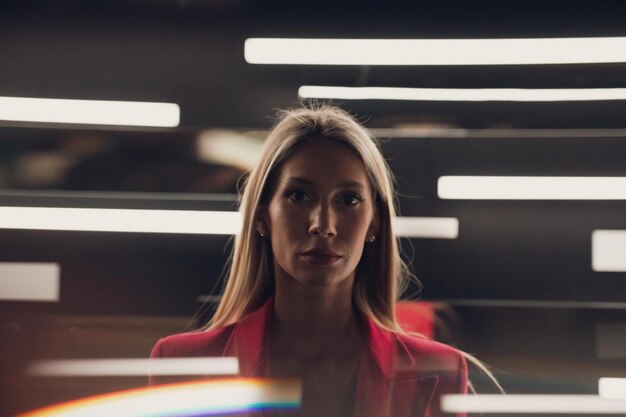 Portrait d'une jeune femme détournant le regard