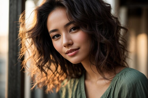 Photo portrait d'une jeune femme modèle