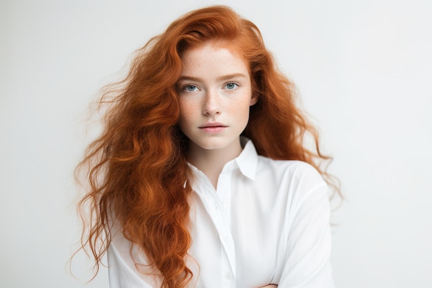 Portrait d'une jeune femme rousse