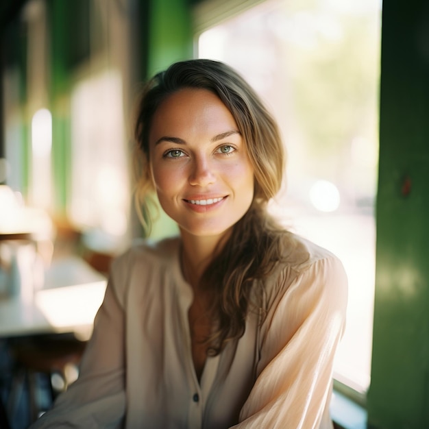 Portrait d'une jeune femme souriante