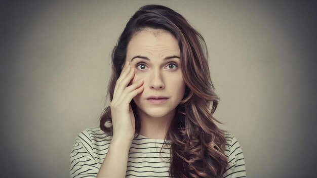 Portrait d'une jeune femme avec des symptômes de maladie