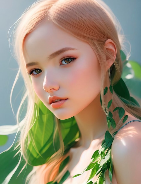 portrait de jeune fille avec des plantes creamsicle solstice d'été