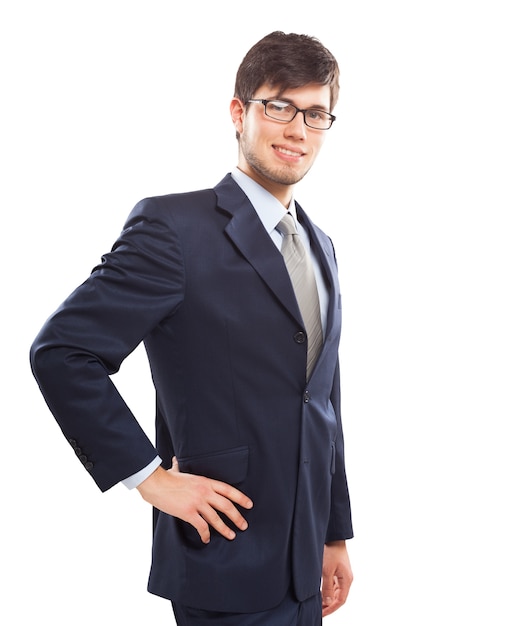 Portrait d&#39;un jeune homme d&#39;affaires beau. Isolé sur blanc