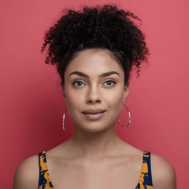 Photo portrait d'une jeune et mignonne femme africaine