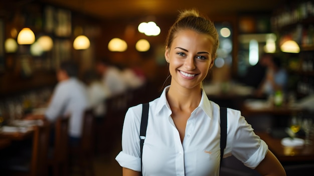 Portrait d'une jeune serveuse