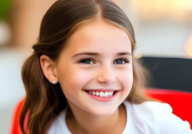 Photo portrait d'une jolie fille avec un sourire