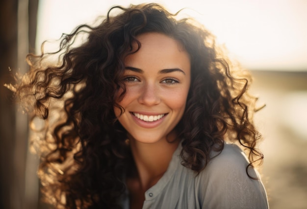 Portrait d'une jolie jeune femme regardant la caméra