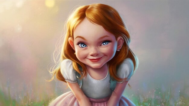 Portrait d'une jolie jeune fille qui cligne des yeux