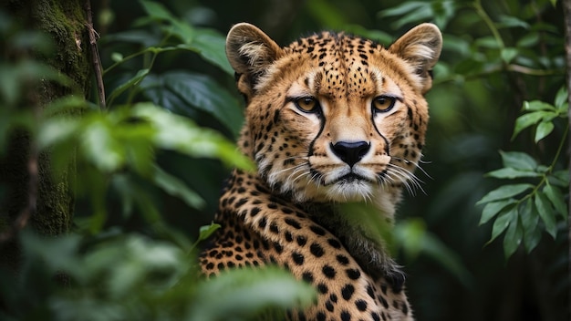 portrait de léopard dans la jungle photo