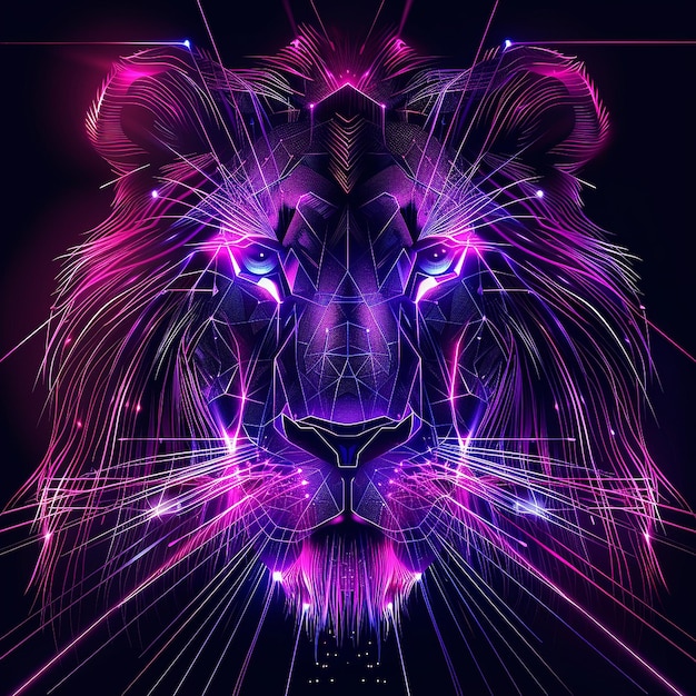 Un portrait de lion vibrant