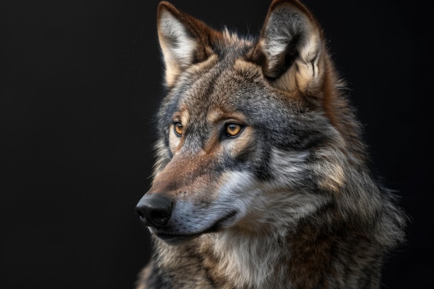 Portrait d'un loup gris européen Canis lupus lupus loup isolé