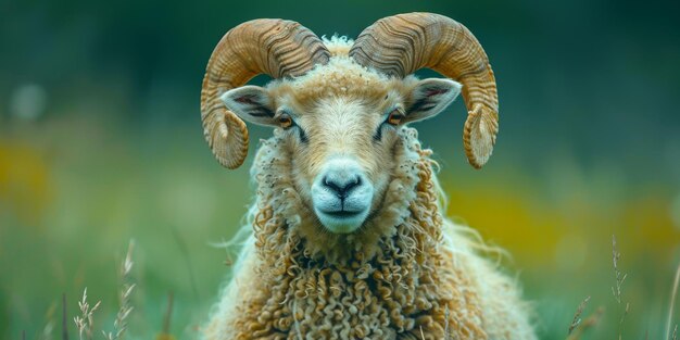 Le portrait majestueux d'un bélier dans son habitat naturel