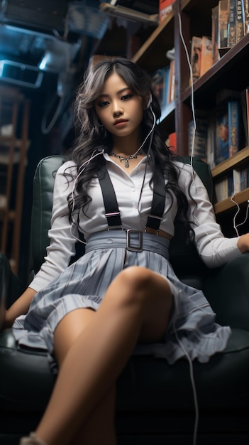 Portrait de mannequin asiatique posant sur des sœurs et des jumeaux de rue