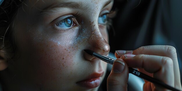 Photo un portrait de maquillage ludique sur le visage d'une fille