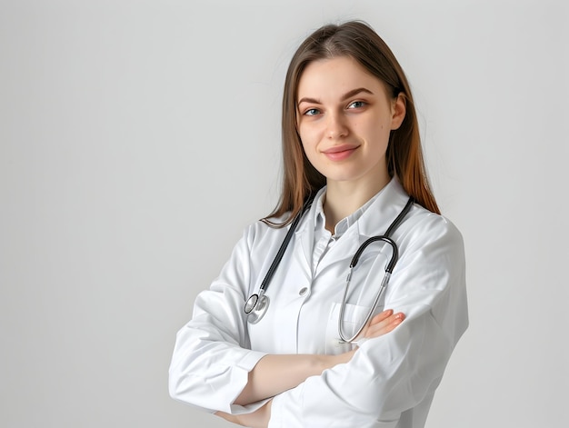 portrait de médecin masculin ou féminin concept de personnel médical de soins de santé portrait de docteur confiant