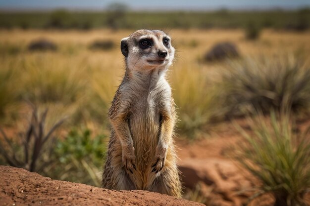 Portrait de Meerkat avec un regard aigu