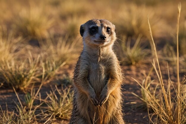 Photo portrait de meerkat avec un regard aigu