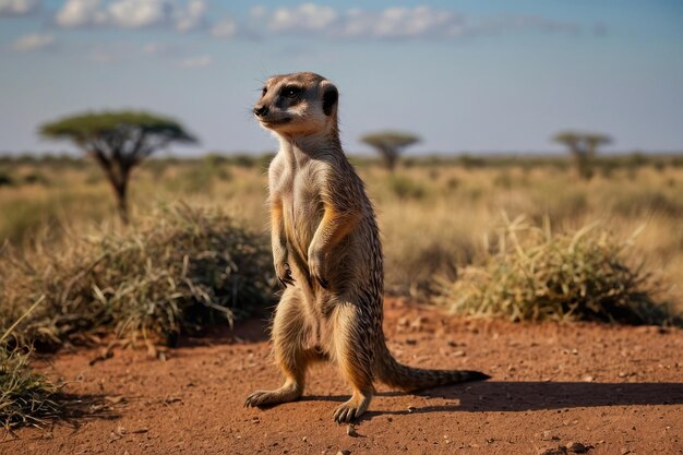 Photo portrait de meerkat avec un regard aigu