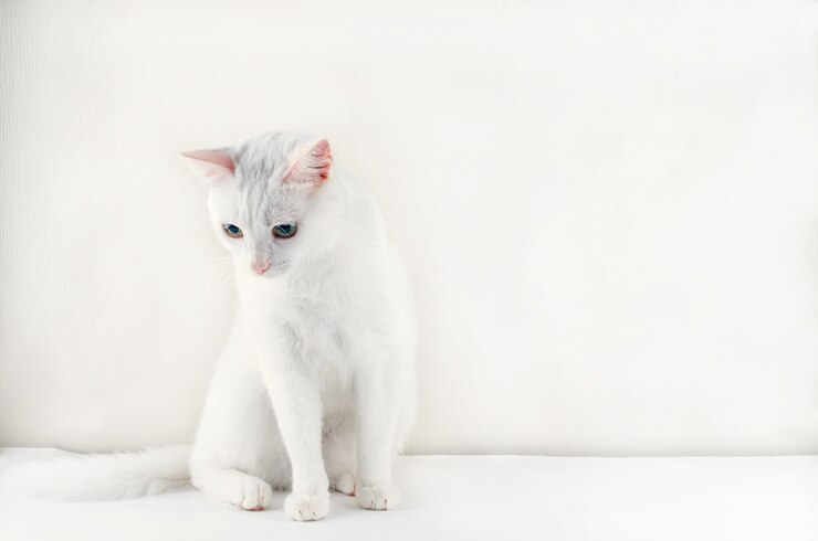 Portrait de mignon chat angora turc
