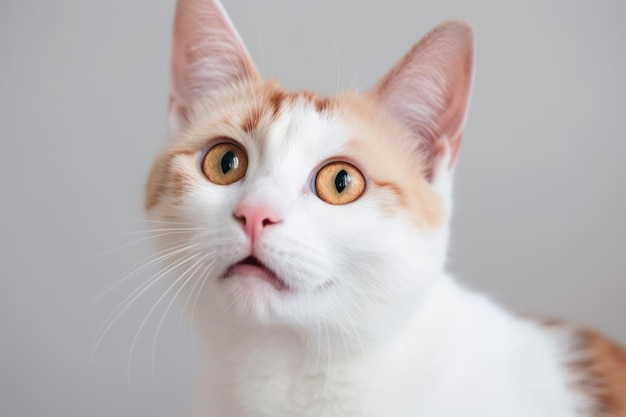 Portrait d'un mignon chat qui détourne son regard de la race de chat bobtail japonais IA générative